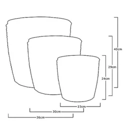 Idooka Black Round Trio Of Plant Pots -Garden Central Sales Store VN8000 PLANT POTS.BLACK .Silhouette