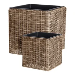 Idooka Black Round Trio Of Plant Pots -Garden Central Sales Store VN8000 PLANT POTS.NATURAL.Main