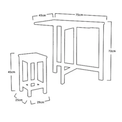 Idooka Acacia Wood Bistro Bar Set -Garden Central Sales Store VT2200360.Silhouette