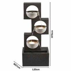 Serenity Modern Granite-Effect Cascading Bowls Water Feature -Garden Central Sales Store WEBG38813