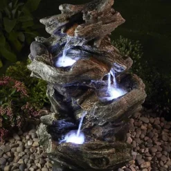 Serenity Four-Tier Wood-Effect Water Feature -Garden Central Sales Store WEBG39423