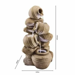 Serenity Cascading Tipping Pots Stone Wall Water Feature -Garden Central Sales Store WEBG3945