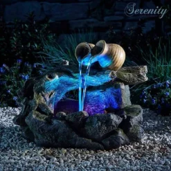 Serenity Table-Top Woodland Pouring Pots Water Feature -Garden Central Sales Store WEBG39594