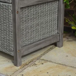 Rowlinson Alderley Rattan Storage Bench 2 Seat Grey -Garden Central Sales Store WICKBENCH Alderley20storage20bench 10