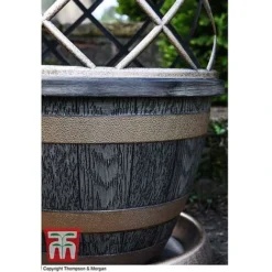 Wooden Barrel Effect Tower Pot -Garden Central Sales Store WOOD KB0330 B