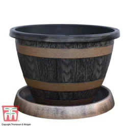 Wooden Barrel Effect Tower Pot -Garden Central Sales Store WOOD KB0330 D