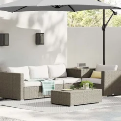 Idooka 300cm Grey Cantilever Garden Parasol - Patio Umbrella & Sun Shade -Garden Central Sales Store Walled20Patio1