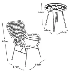 Idooka Rattan Bistro Set 8 Idooka Rattan Bistro Set -Garden Central Sales Store X67000030.Silhouette