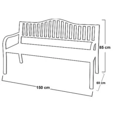 Idooka Folding Black Bench -Garden Central Sales Store YA3000040.Silhouette