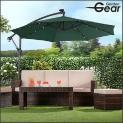 Solar LED Cantilever Parasol -Garden Central Sales Store g0588 10