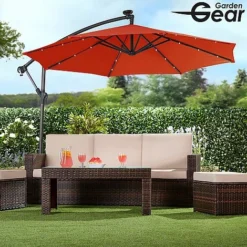 Solar LED Cantilever Parasol -Garden Central Sales Store g0588 19