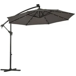 Solar LED Cantilever Parasol -Garden Central Sales Store g0588 5
