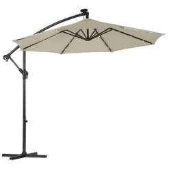 Solar LED Cantilever Parasol -Garden Central Sales Store g0588 9