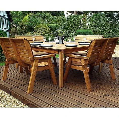 8 Seater Square Table Set With 4 X Benches 2 8 Seater Square Table Set With 4 X Benches - Image 2