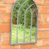 Gothic Garden Mirror Outdoor Wall Ornament Lead Look Metal 48cm