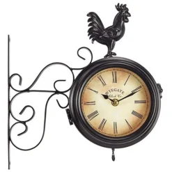 Wall Mounted Metal Rooster Clock -Garden Central Sales Store z G26253